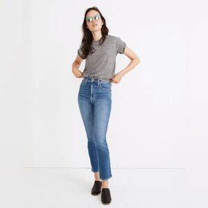 Madewell The Perfect Vintage Jeans crop ankle Blue Denim Jeans size 27 lyocell